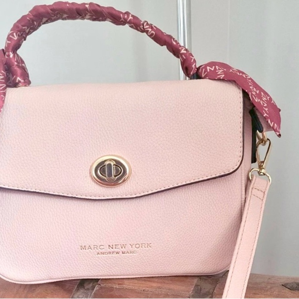 Marc New York Blush Crossbody Bag with Gold Accents